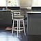 Armen Living Titana 30" Bar Height Swivel Gray Faux Leather and Brushed Stainless Steel Bar Stool 840254335066 - alternate 5